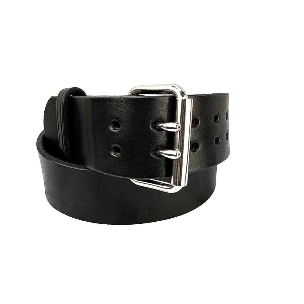 Hanks Belts The Marshall 2" Black Leather Size 36 Double Prong CCW Gun Belt USA